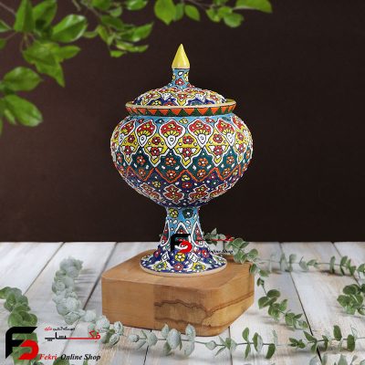 شکلات خوری تک پایه میناکاری سفال