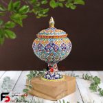 شکلات خوری تک پایه میناکاری سفال