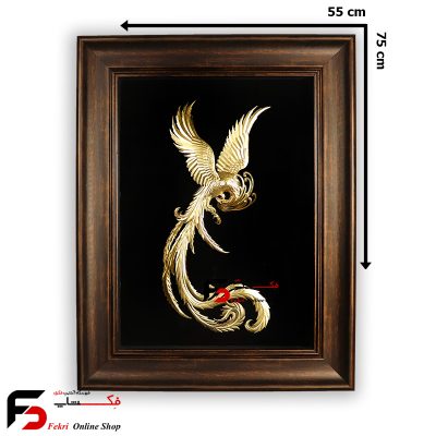 تابلو ورق طلا سیمرغ 75*55