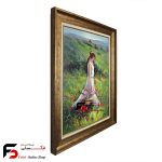 تابلو نقاشی رنگ روغن دخترکی در دشت