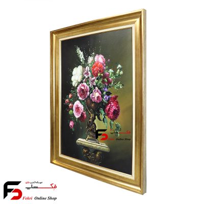 تابلو نقاشی رنگ روغن گلدان