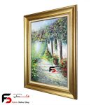 تابلو نقاشی رنگ روغن کوچه باغ بهاری