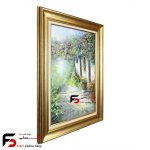 تابلو نقاشی رنگ روغن کوچه باغ بهاری