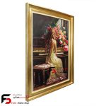 تابلو نقاشی رنگ روغن دختر پیانیست