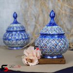 قندان مینا کاری فلزی سایز بزرگ