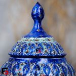 قندان مینا کاری فلزی سایز بزرگ