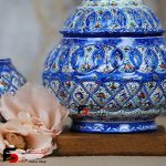 قندان مینا کاری فلزی سایز بزرگ