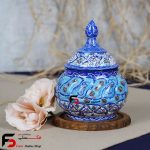 قندان مینا کاری فلزی سایز کوچک