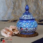 قندان مینا کاری فلزی سایز کوچک