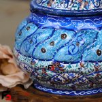 قندان مینا کاری فلزی سایز کوچک