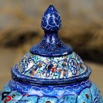 قندان مینا کاری فلزی سایز کوچک