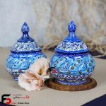 قندان مینا کاری فلزی سایز کوچک