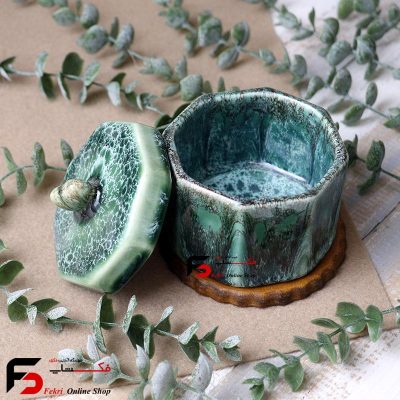 قندان 8 ضلعی سرامیکی شره ای