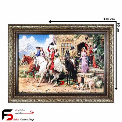 تابلو فرش طرح بدرقه عروس