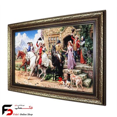 تابلو فرش طرح بدرقه عروس