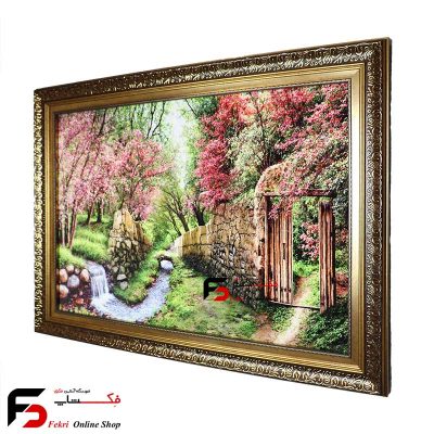 تابلو فرش طرح کوچه باغ بهاری