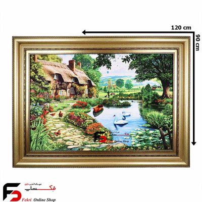 تابلو فرش طرح مرداب قو کد 880
