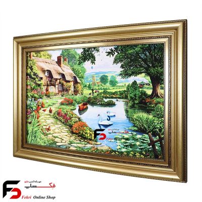 تابلو فرش طرح مرداب قو کد 880