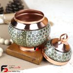 قندان کوچک مس و خاتم