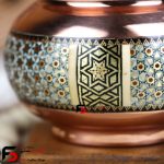 قندان کوچک مس و خاتم