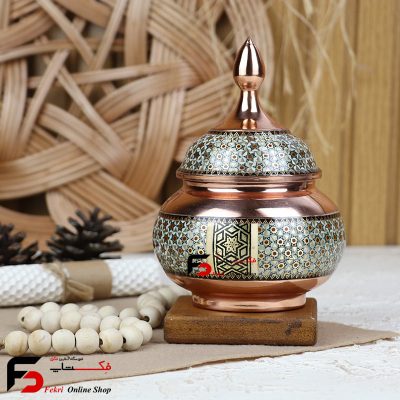 قندان متوسط مس و خاتم