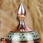 قندان پایه دار مس و خاتم