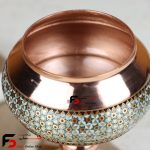 قندان پایه دار مس و خاتم