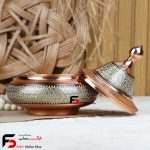 قندان سفینه ای مس و خاتم