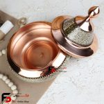 قندان سفینه ای مس و خاتم