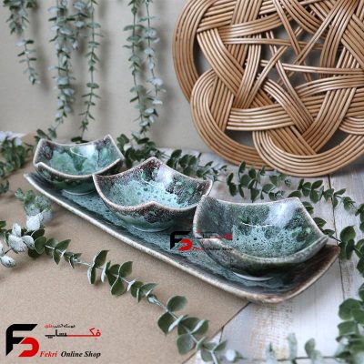 اردو خوری سه تایی سرامیکی شره ای