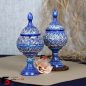 قندان پایه دار مینا کاری فلزی